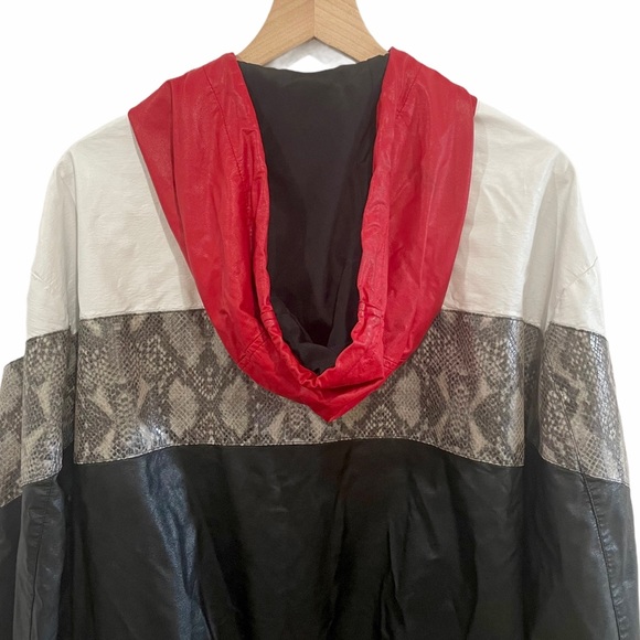 ♦️SOLD♦️MSGM Snakeskin Colorblock Faux Leather Jacket - Picture 10 of 15